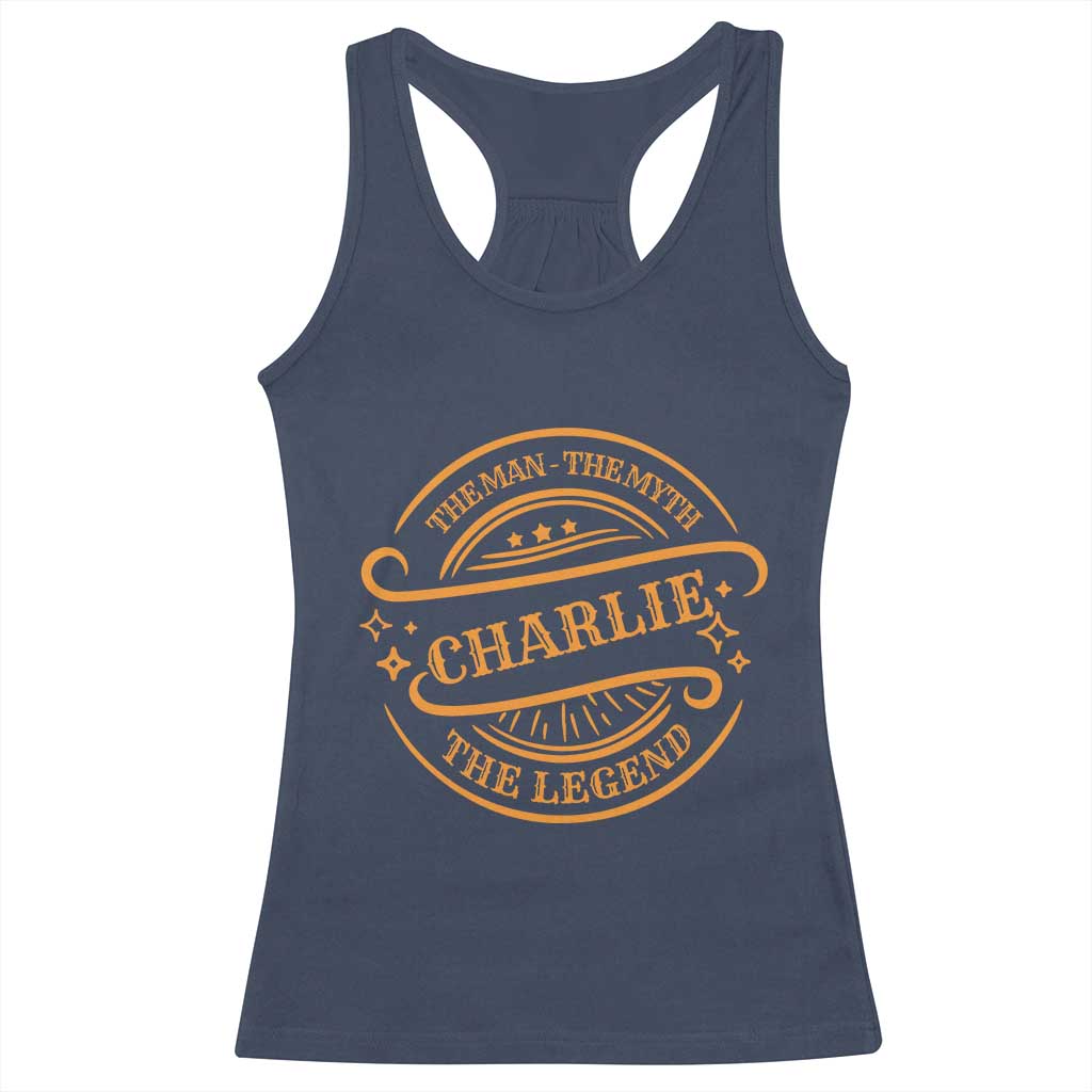 Charlie Kirk Memorial Racerback Tank Top Vintage The Man The Myth The Legend TS10 Navy Print Your Wear