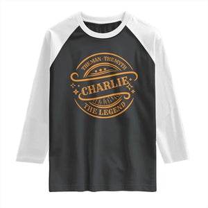Charlie Kirk Memorial Raglan Shirt Vintage The Man The Myth The Legend TS10 Black White Print Your Wear