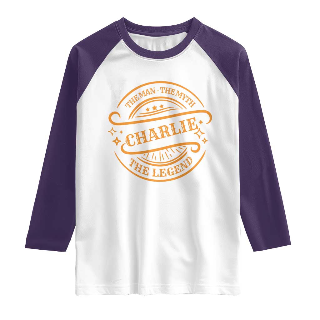 Charlie Kirk Memorial Raglan Shirt Vintage The Man The Myth The Legend TS10 White Purple Print Your Wear