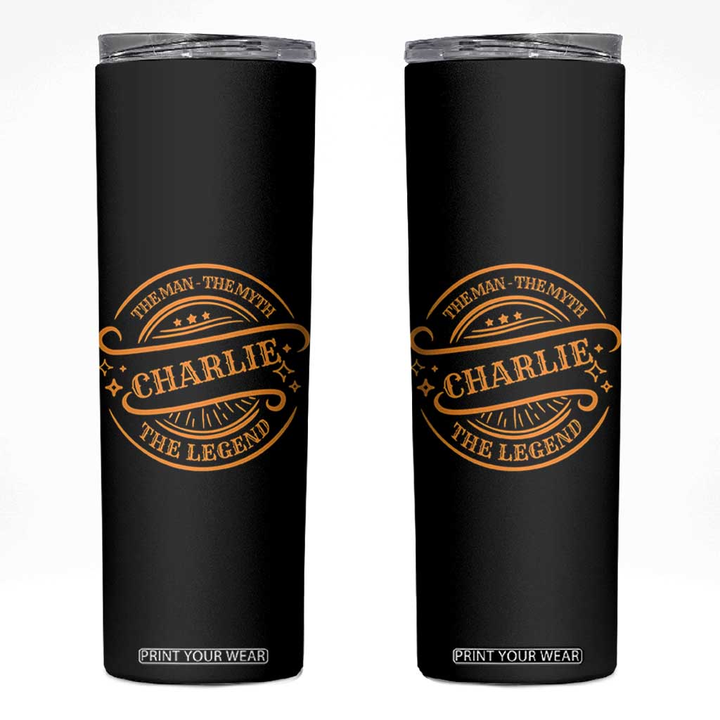 Charlie Kirk Memorial Skinny Tumbler Vintage The Man The Myth The Legend TS10 Black Print Your Wear