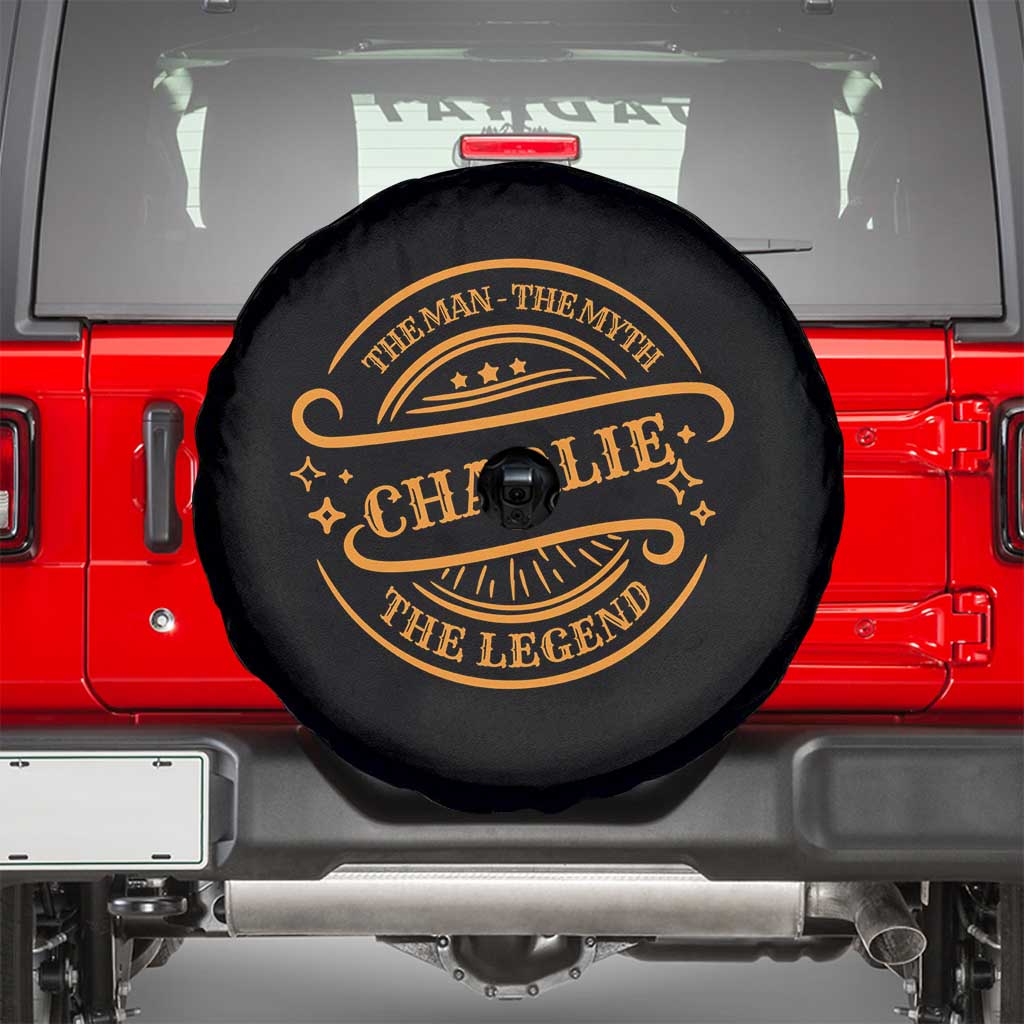 Charlie Kirk Memorial Spare Tire Cover Vintage The Man The Myth The Legend TS10 Black Print Your Wear