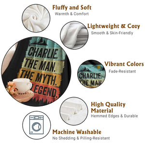 Charlie The Man The Myth The Legend Throw Blanket Retro Vintage TS10 Print Your Wear