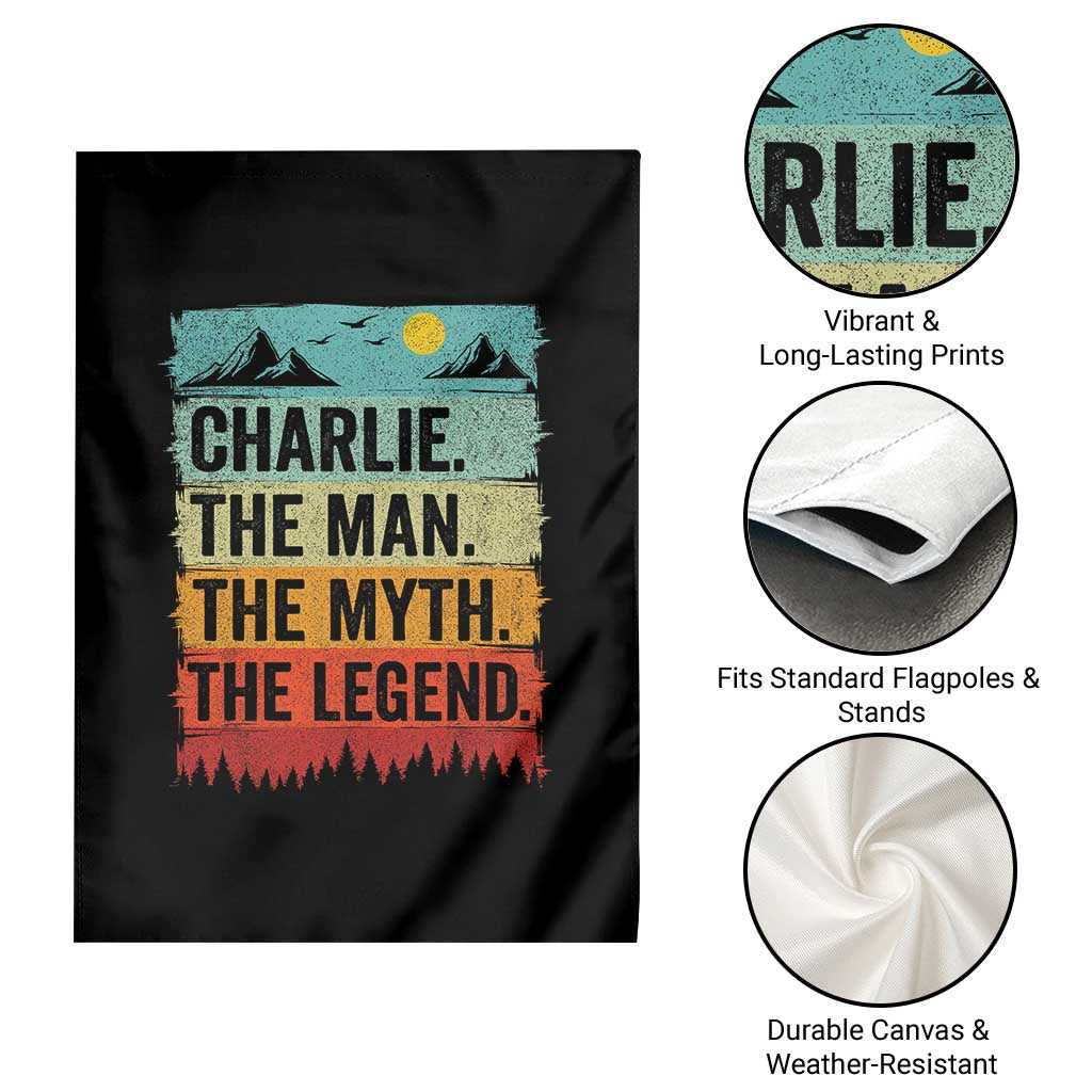 Charlie The Man The Myth The Legend Garden Flag Retro Vintage TS10 Print Your Wear