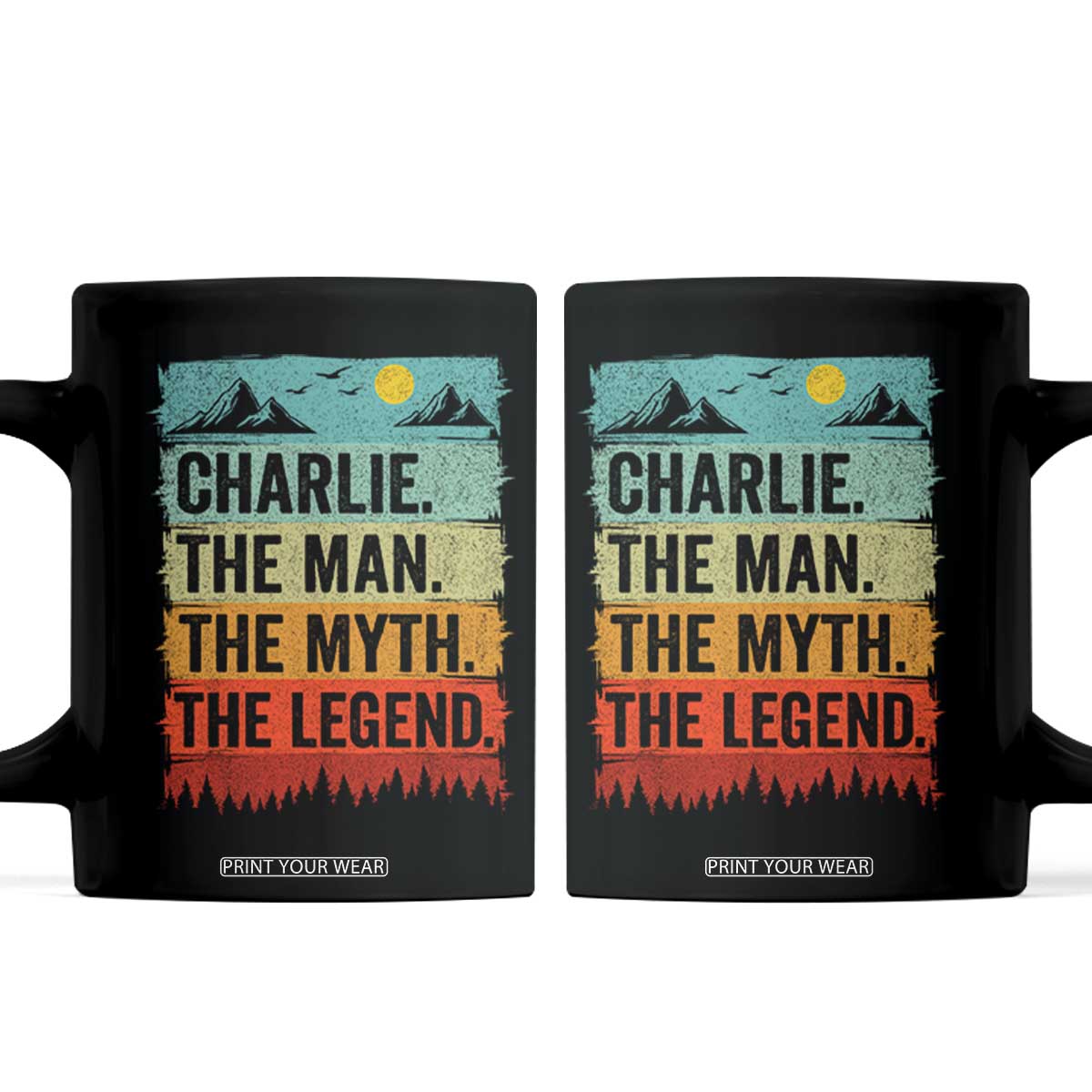 Charlie The Man The Myth The Legend Coffee Mug Retro Vintage TS10 Black Print Your Wear