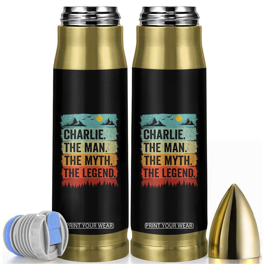 Charlie The Man The Myth The Legend Bullet Tumbler Retro Vintage TS10 Black Print Your Wear