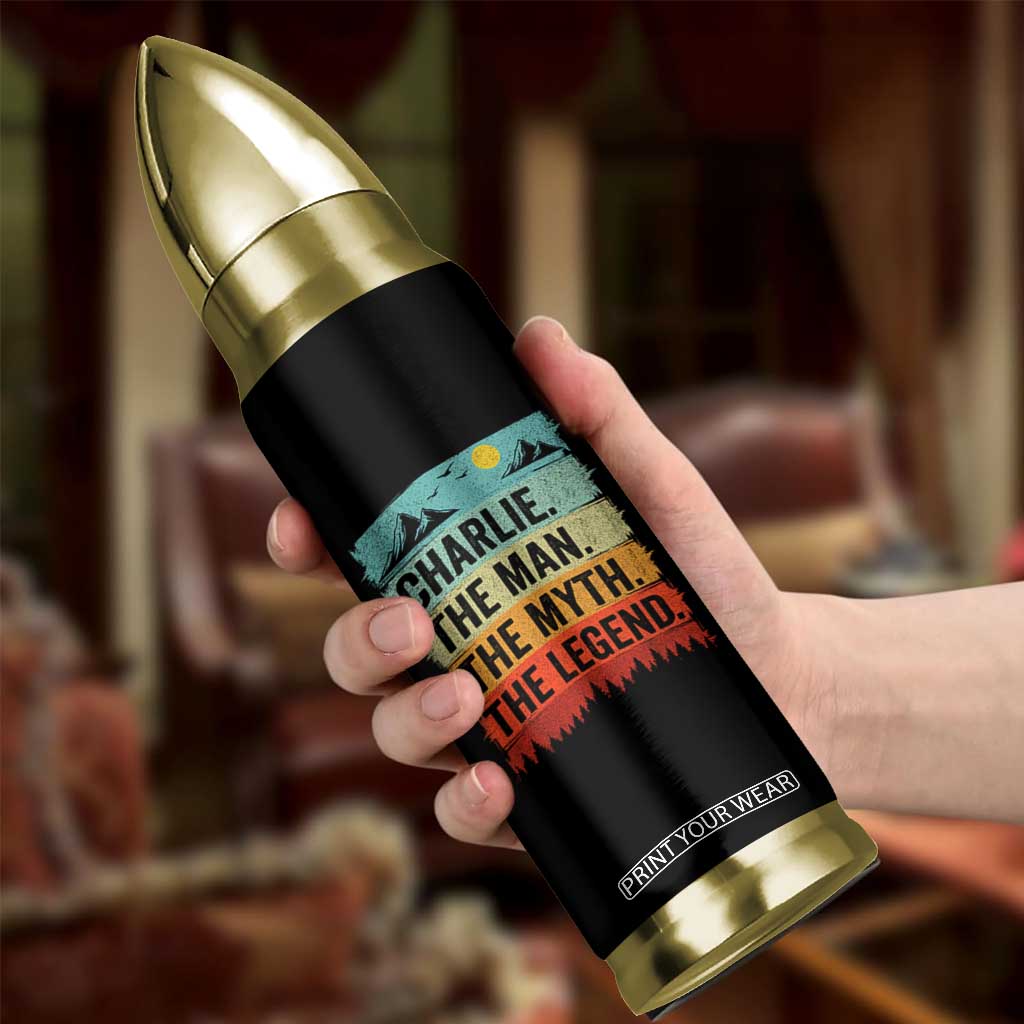 Charlie The Man The Myth The Legend Bullet Tumbler Retro Vintage TS10 Print Your Wear