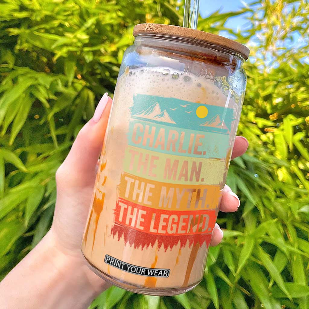 Charlie The Man The Myth The Legend Glass Can Retro Vintage TS10 Black Print Your Wear