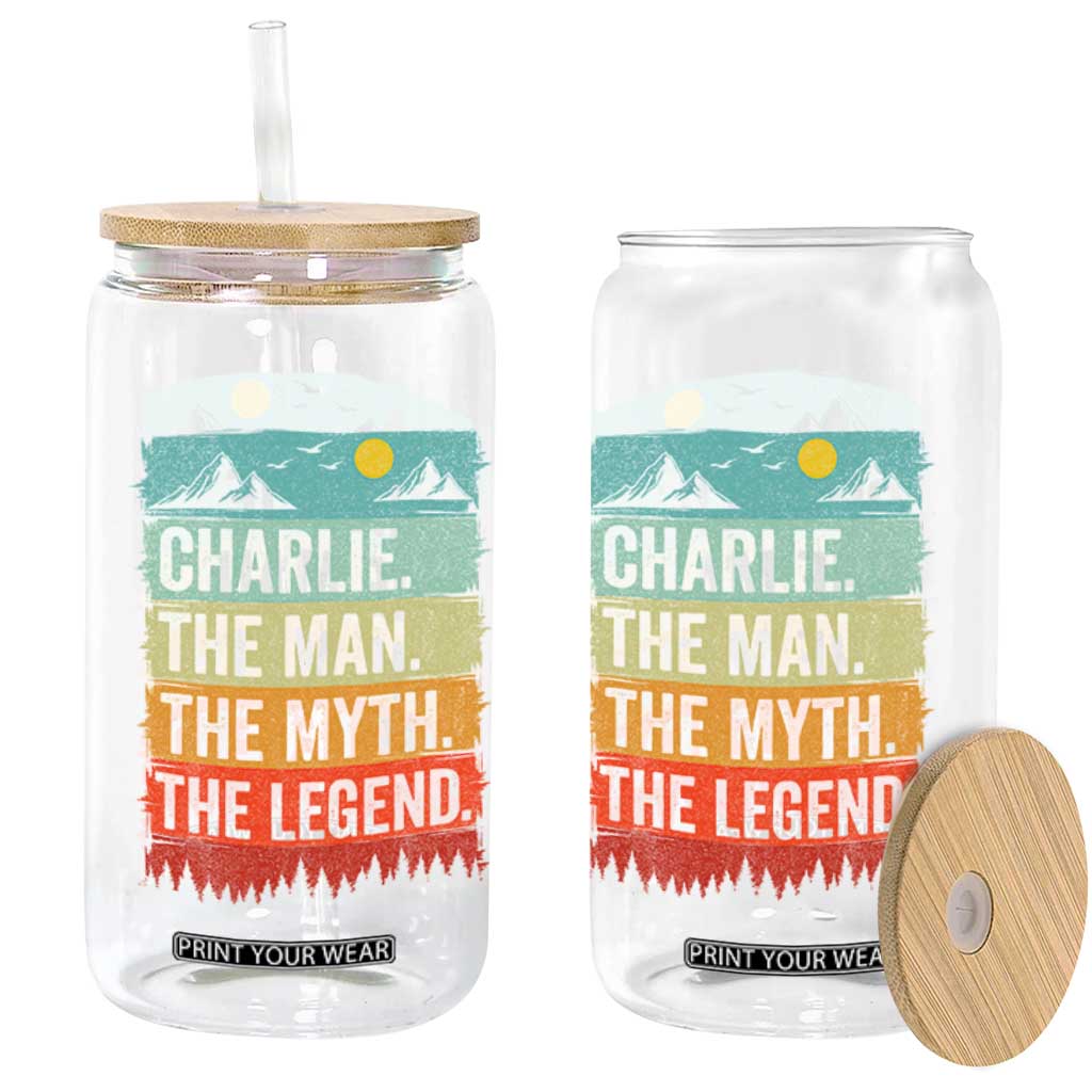 Charlie The Man The Myth The Legend Glass Can Retro Vintage TS10 Print Your Wear