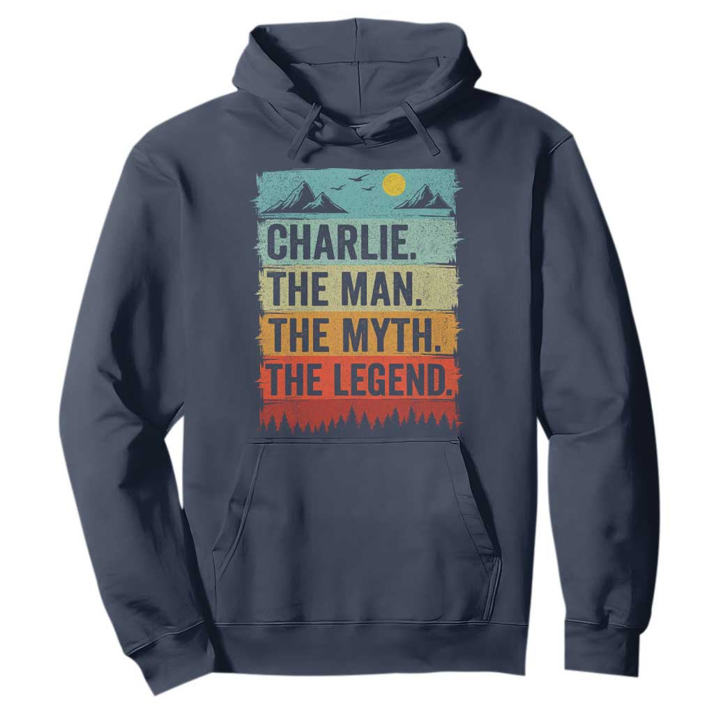 Charlie The Man The Myth The Legend Hoodie Retro Vintage TS10 Navy Print Your Wear