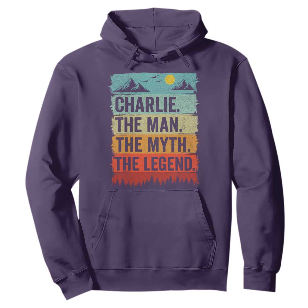 Charlie The Man The Myth The Legend Hoodie Retro Vintage TS10 Purple Print Your Wear