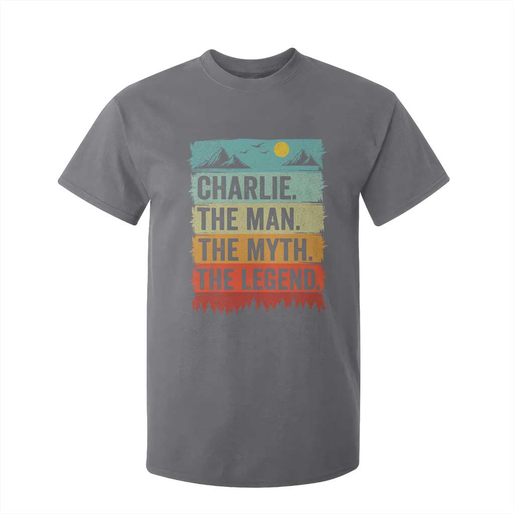 Charlie The Man The Myth The Legend T Shirt For Kid Retro Vintage TS10 Charcoal Print Your Wear