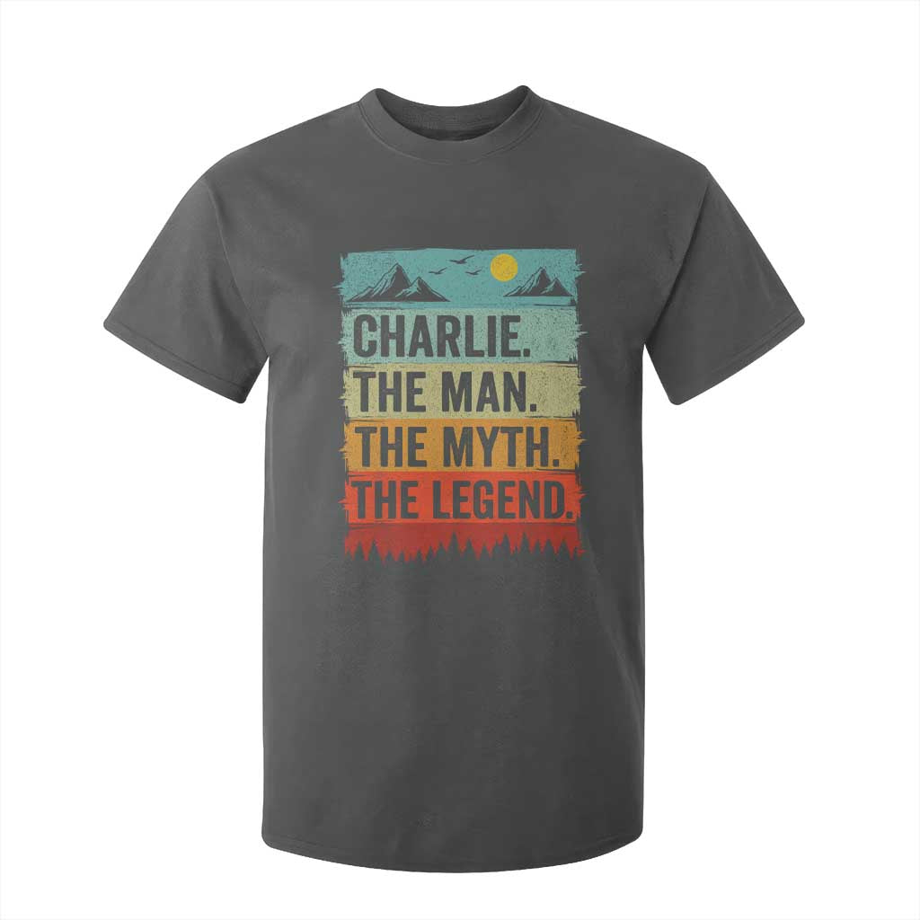 Charlie The Man The Myth The Legend T Shirt For Kid Retro Vintage TS10 Dark Heather Print Your Wear