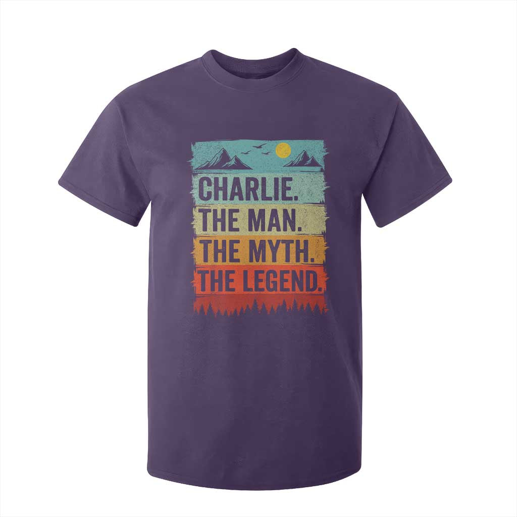 Charlie The Man The Myth The Legend T Shirt For Kid Retro Vintage TS10 Purple Print Your Wear