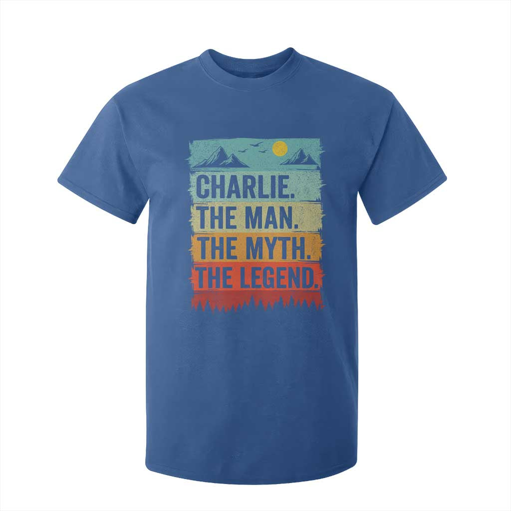 Charlie The Man The Myth The Legend T Shirt For Kid Retro Vintage TS10 Royal Blue Print Your Wear
