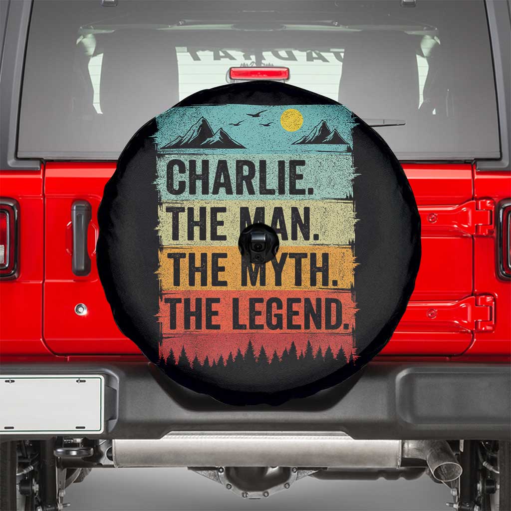 Charlie The Man The Myth The Legend Spare Tire Cover Retro Vintage TS10 Black Print Your Wear