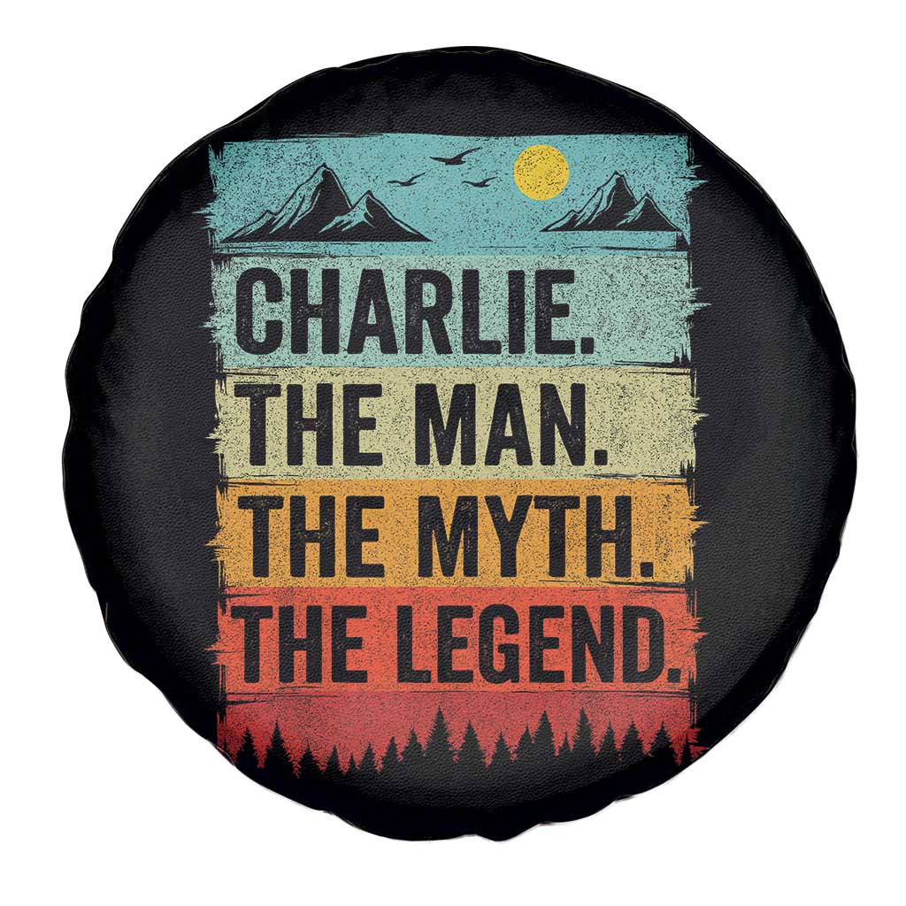Charlie The Man The Myth The Legend Spare Tire Cover Retro Vintage TS10 Print Your Wear