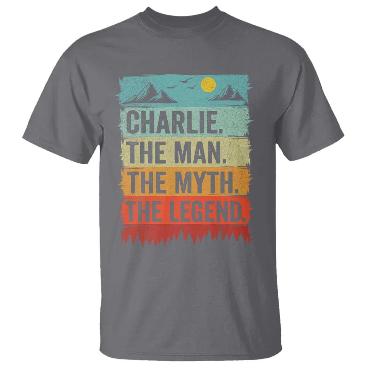 Charlie The Man The Myth The Legend T Shirt Retro Vintage TS10 Charcoal Print Your Wear