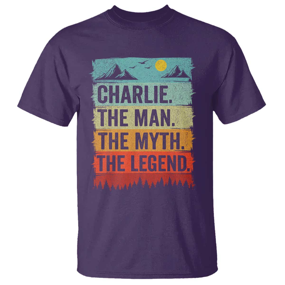 Charlie The Man The Myth The Legend T Shirt Retro Vintage TS10 Purple Print Your Wear