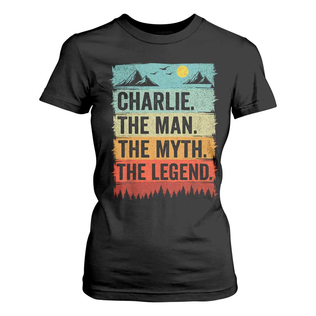 Charlie The Man The Myth The Legend T Shirt For Women Retro Vintage TS10 Black Print Your Wear