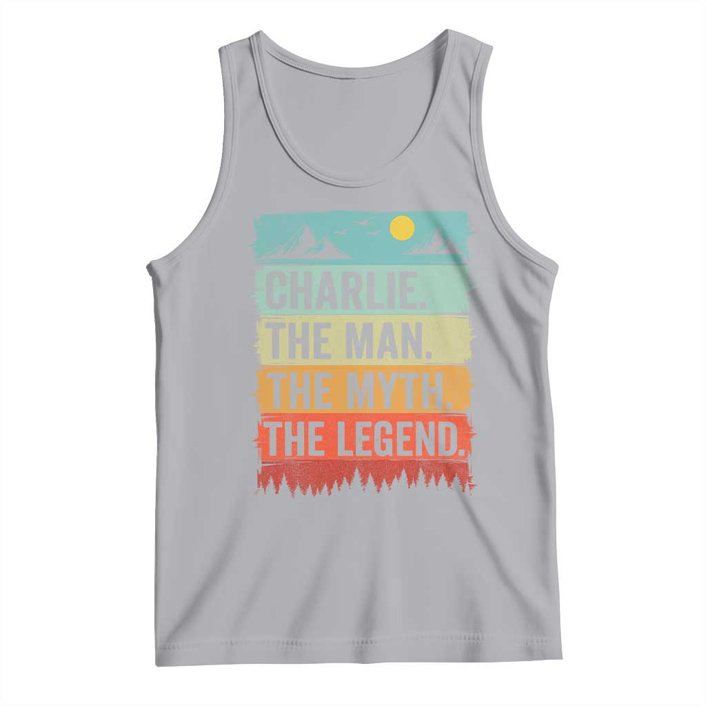 Charlie The Man The Myth The Legend Tank Top Retro Vintage TS10 Athletic Heather Print Your Wear