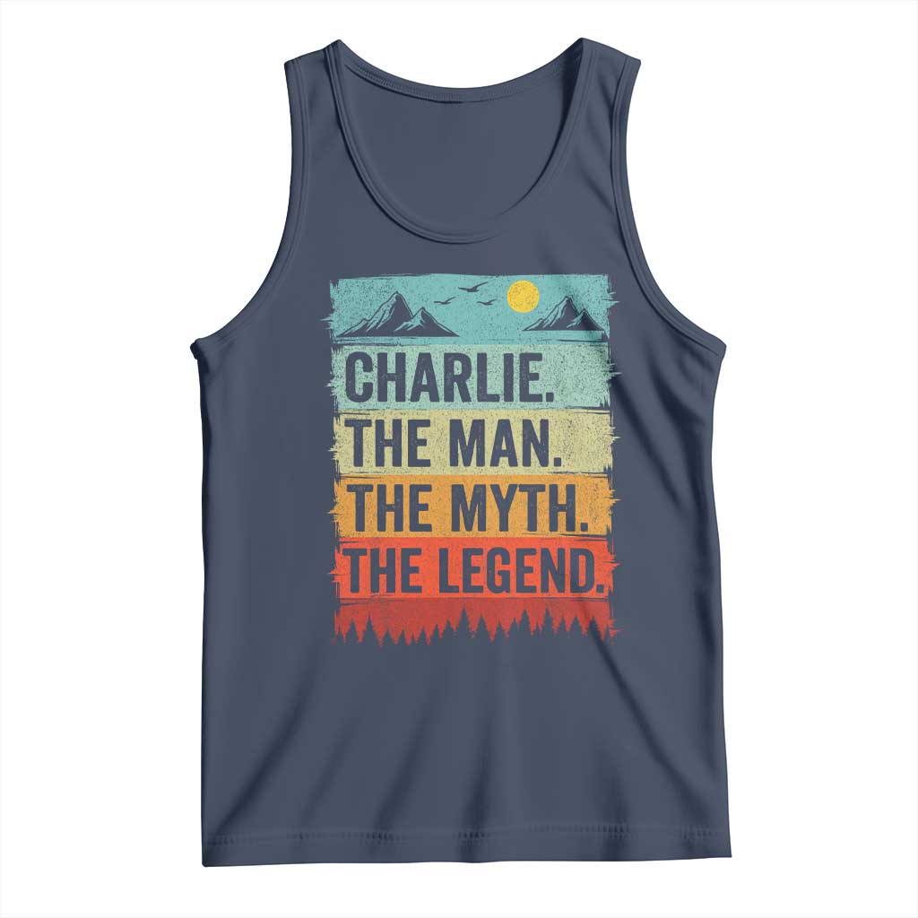 Charlie The Man The Myth The Legend Tank Top Retro Vintage TS10 Navy Print Your Wear
