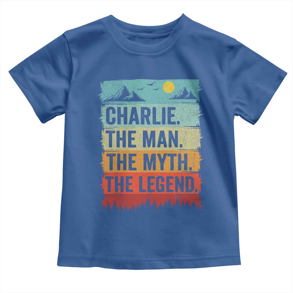 Charlie The Man The Myth The Legend Toddler T Shirt Retro Vintage TS10 Royal Blue Print Your Wear