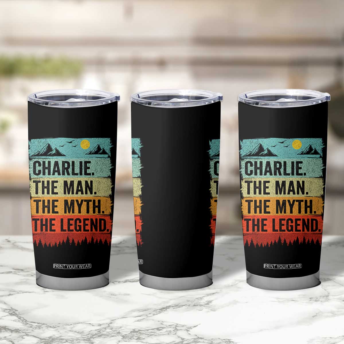 Charlie The Man The Myth The Legend Tumbler Cup Retro Vintage TS10 Print Your Wear