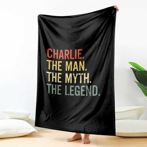 Retro Charlie The Man The Myth The Legend Throw Blanket TS10 Print Your Wear