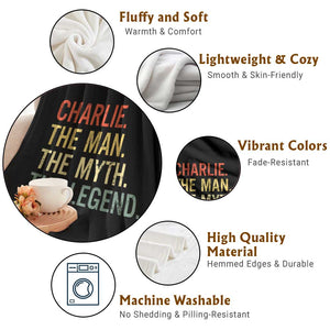 Retro Charlie The Man The Myth The Legend Throw Blanket TS10 Print Your Wear