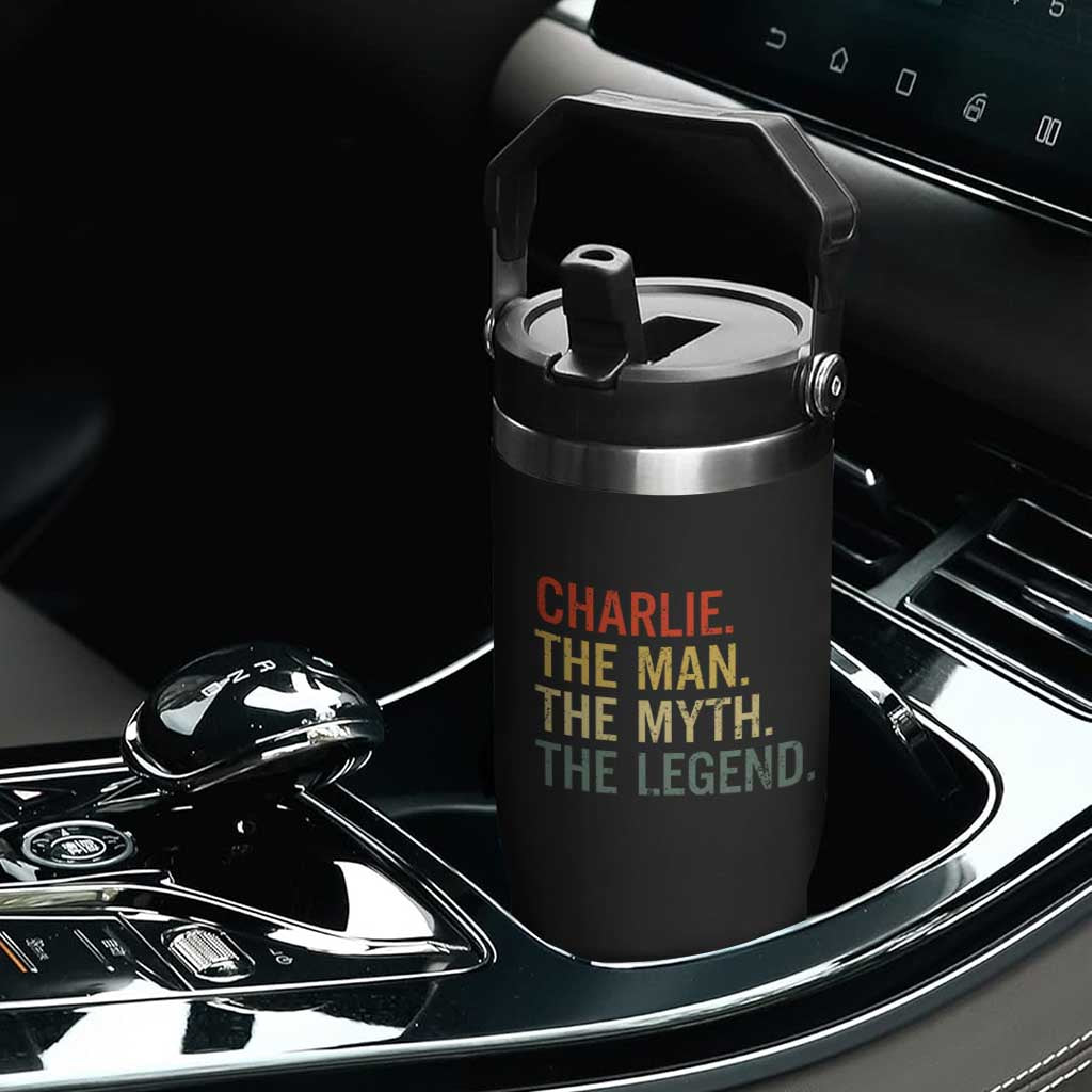 Retro Charlie The Man The Myth The Legend Flip Straw Tumbler TS10 Print Your Wear