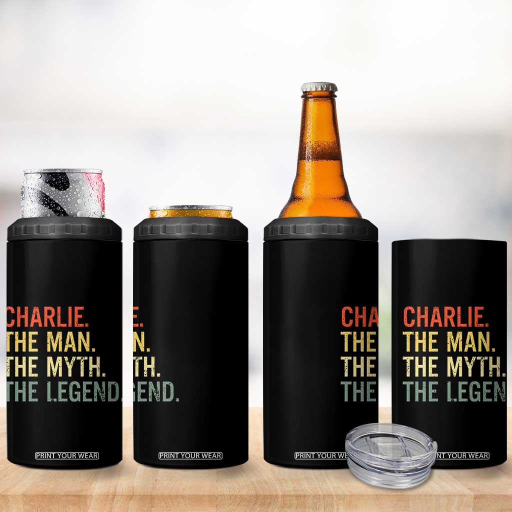 Retro Charlie The Man The Myth The Legend 4 in 1 Can Cooler Tumbler TS10 Print Your Wear