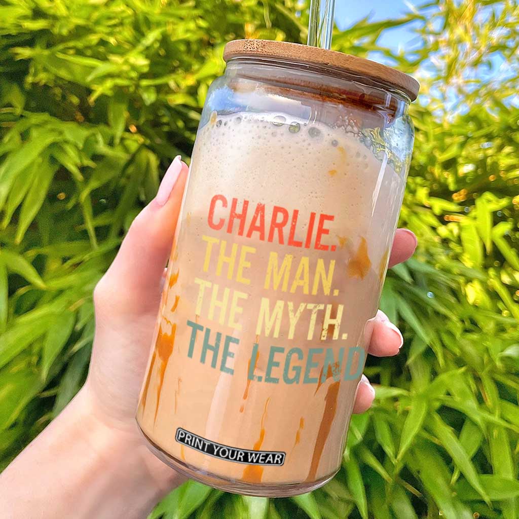 Retro Charlie The Man The Myth The Legend Glass Can TS10 Black Print Your Wear