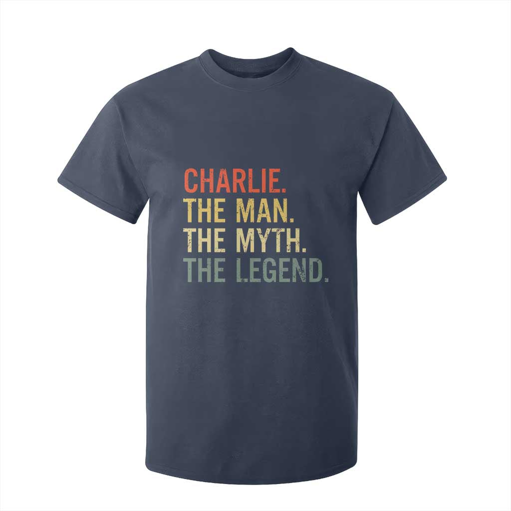 Retro Charlie The Man The Myth The Legend T Shirt For Kid TS10 Navy Print Your Wear