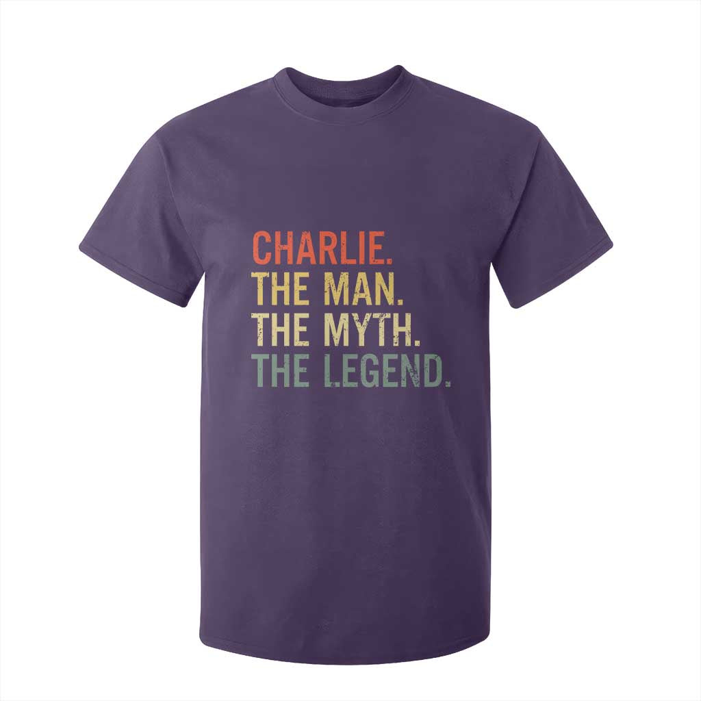 Retro Charlie The Man The Myth The Legend T Shirt For Kid TS10 Purple Print Your Wear