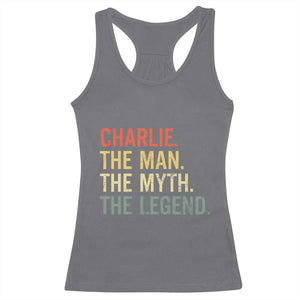 Retro Charlie The Man The Myth The Legend Racerback Tank Top TS10 Charcoal Print Your Wear