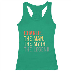 Retro Charlie The Man The Myth The Legend Racerback Tank Top TS10 Irish Green Print Your Wear