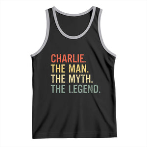 Retro Charlie The Man The Myth The Legend Tank Top TS10 Black Athletic Heather Print Your Wear