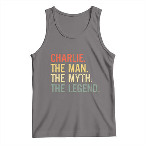 Retro Charlie The Man The Myth The Legend Tank Top TS10 Deep Heather Print Your Wear