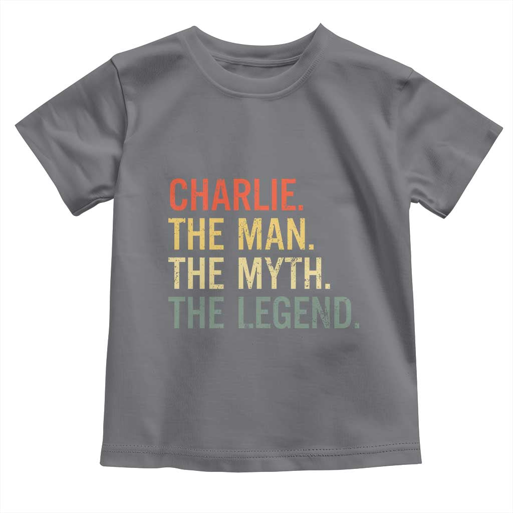 Retro Charlie The Man The Myth The Legend Toddler T Shirt TS10 Charcoal Print Your Wear