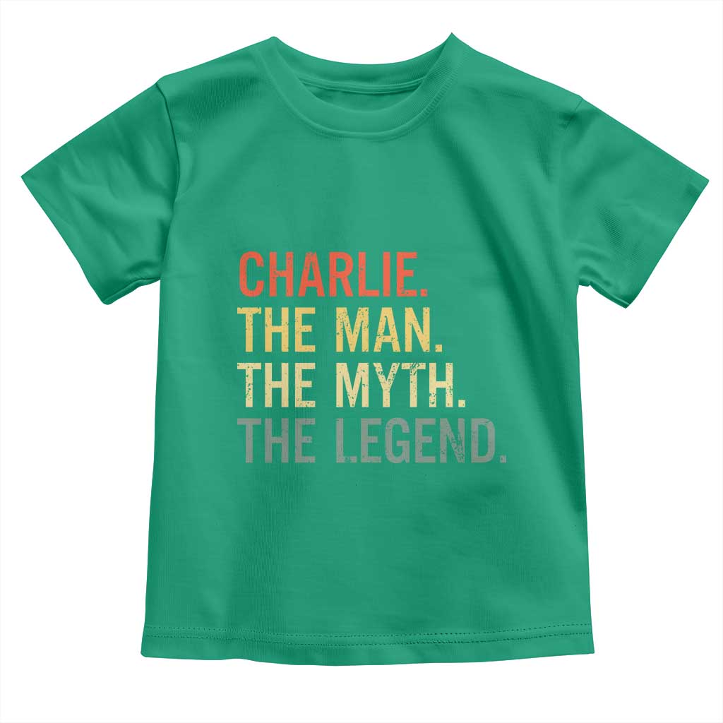 Retro Charlie The Man The Myth The Legend Toddler T Shirt TS10 Irish Green Print Your Wear