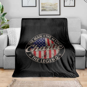 Charlie The Man The Myth The Legend Throw Blanket Retro Vintage American Flag TS10 Print Your Wear