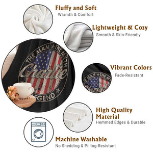 Charlie The Man The Myth The Legend Throw Blanket Retro Vintage American Flag TS10 Print Your Wear
