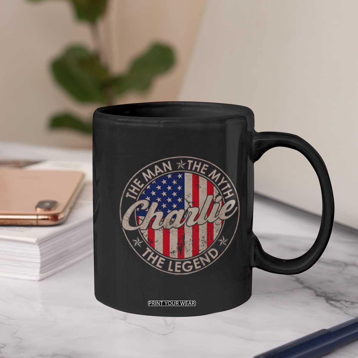 Charlie The Man The Myth The Legend Coffee Mug Retro Vintage American Flag TS10 Print Your Wear