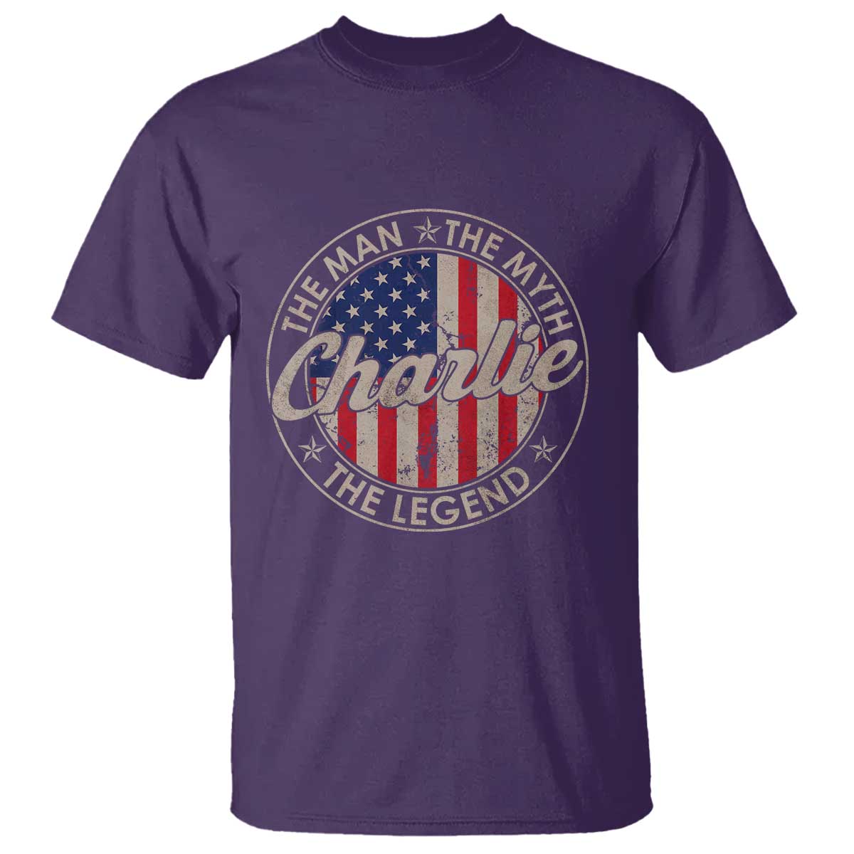Charlie The Man The Myth The Legend T Shirt Retro Vintage American Flag TS10 Purple Print Your Wear