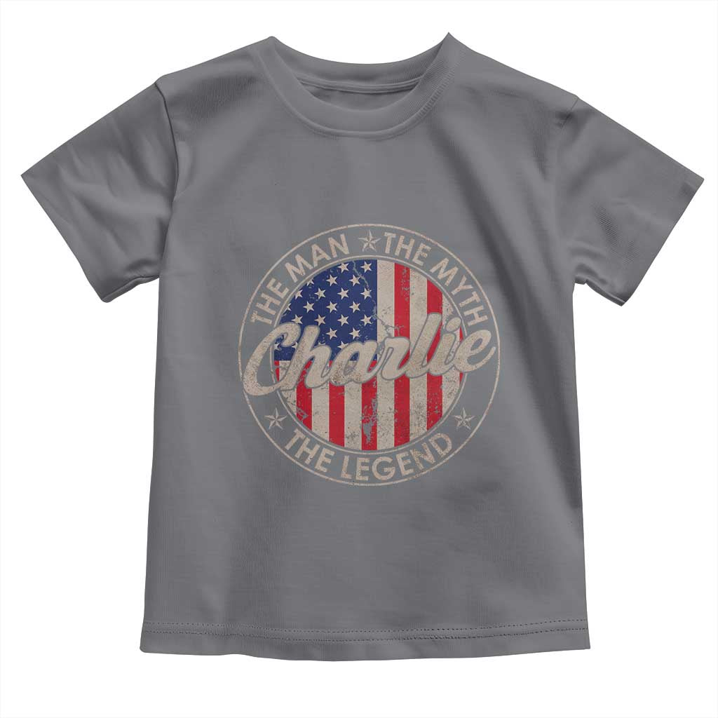 Charlie The Man The Myth The Legend Toddler T Shirt Retro Vintage American Flag TS10 Charcoal Print Your Wear
