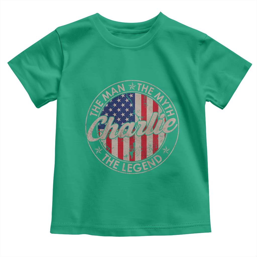 Charlie The Man The Myth The Legend Toddler T Shirt Retro Vintage American Flag TS10 Irish Green Print Your Wear