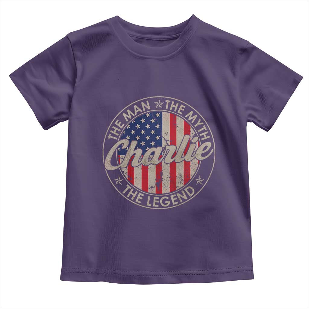 Charlie The Man The Myth The Legend Toddler T Shirt Retro Vintage American Flag TS10 Purple Print Your Wear