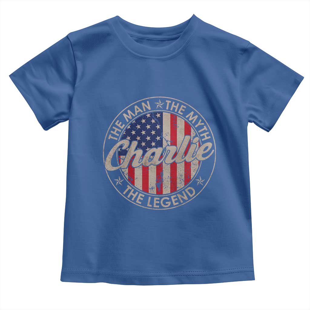 Charlie The Man The Myth The Legend Toddler T Shirt Retro Vintage American Flag TS10 Royal Blue Print Your Wear
