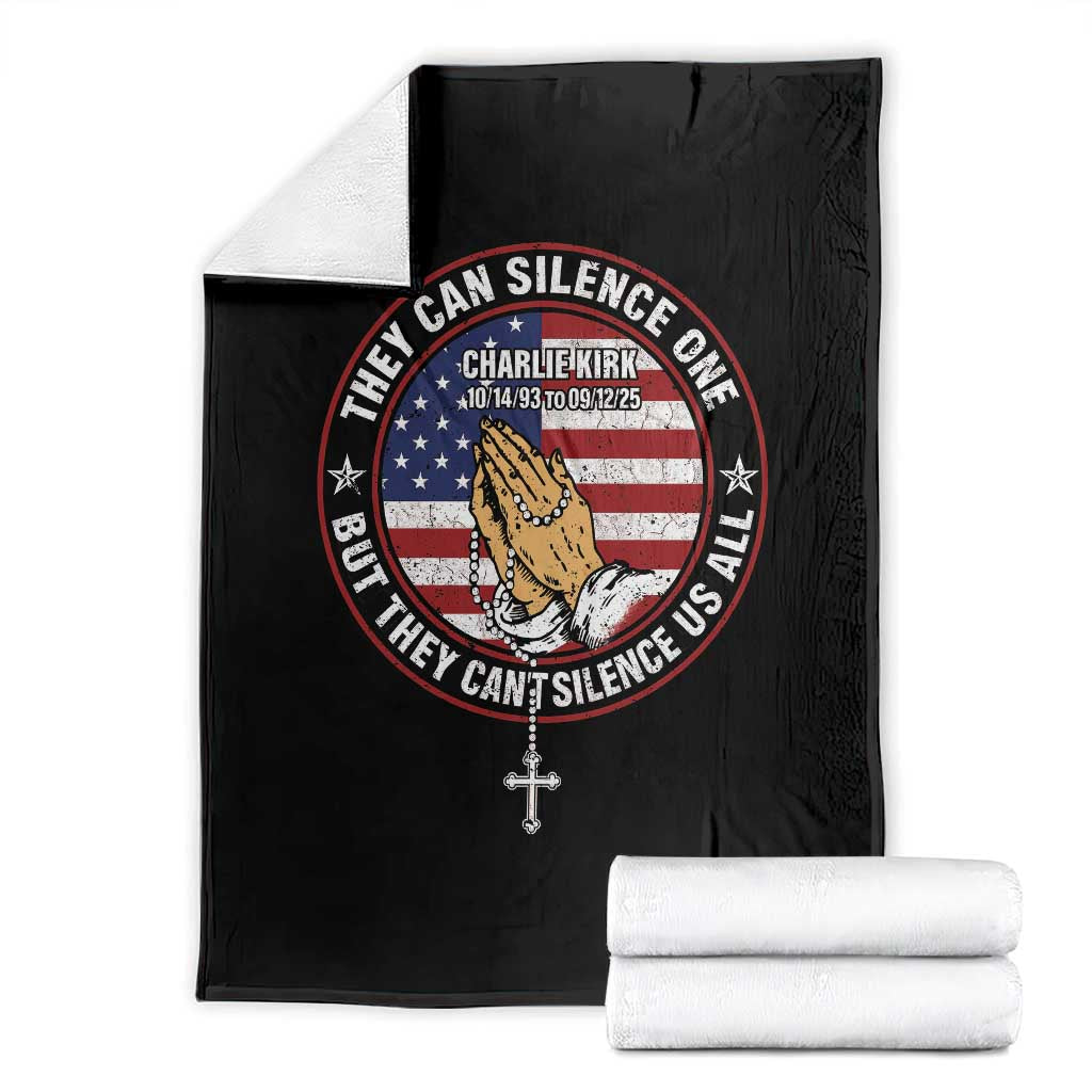Charlie Kirk Memorial Throw Blanket Retro American Flag TS10 Black Print Your Wear