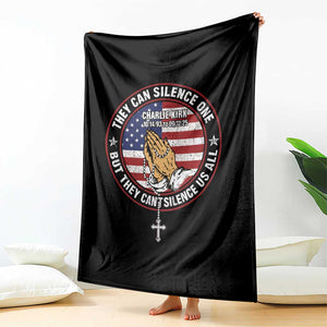 Charlie Kirk Memorial Throw Blanket Retro American Flag TS10 Print Your Wear